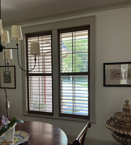 wood plantation shutters custom stained tallahassee florida window treatments